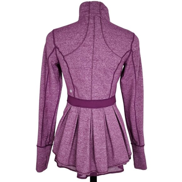 lululemon athletica Jackets & Blazers - Lululemon Ruffle Riding Zip Up Jacket Dewberry Plum Purple Yoga Pleats Sz 8